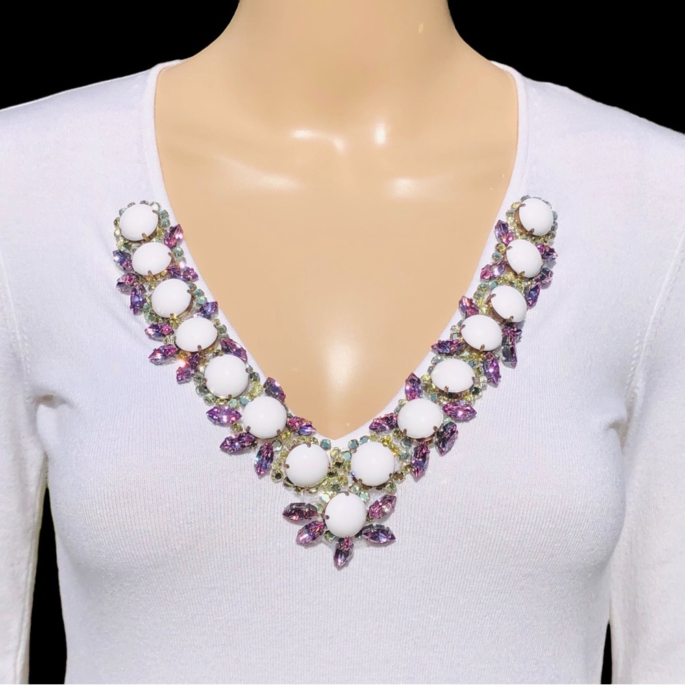 Dolce Gabbana white 3/4 length sleeve top with embellishments Sz m